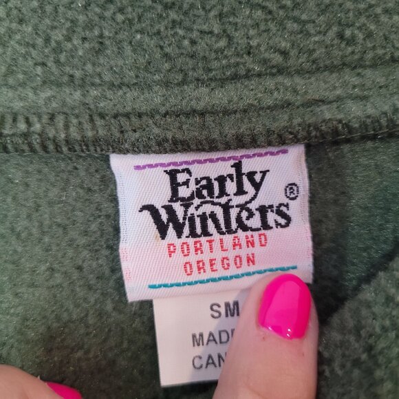 Early Winters Fleece Pullover Size S Green - Picture 4 of 5